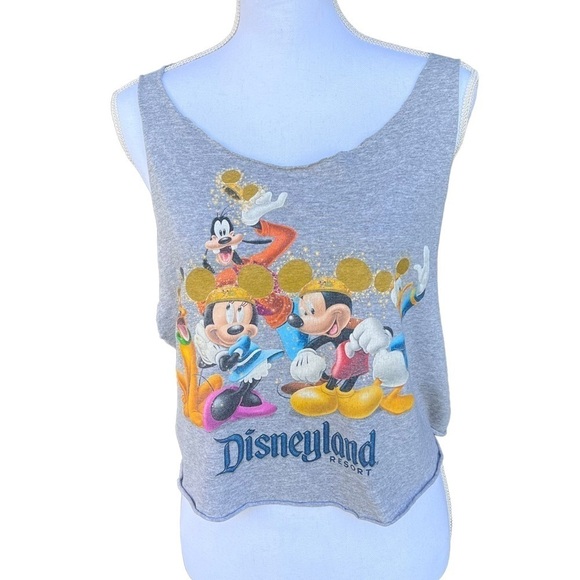Disneyland Resort 50th Anniversary Upcycled T-Shirt Tank Med Mickey Minnie Goofy - Picture 1 of 8